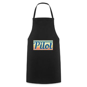 Pilote - Tablier de cuisine - noir - Devant - AI Model Male 185 dark (185cm)
