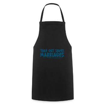 Takeout Saves Marriages 4 - Cooking Apron - black - Front - AI Model Male 185 dark (185cm)