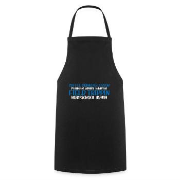 Coffee Drinking Lesson Planning Homeschool Mama 4 - Cooking Apron - black - Front - AI Model Male 185 dark (185cm)