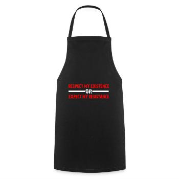 Respectez mon existence ou attendez-vous à ma résistance 15 - Tablier de cuisine - noir - Devant - AI Model Male 185 dark (185cm)