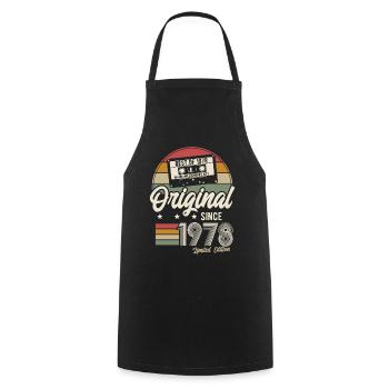 Original seit 1978 Vintage Retro Geburtstag - Kochschürze - Schwarz - Vorne - AI Model Male 185 dark (185cm)