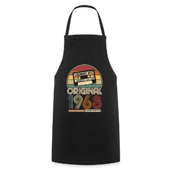 Born in 1968 Original Birthday Gift - Cooking Apron - black - Front - AI Model Male 185 dark (185cm)