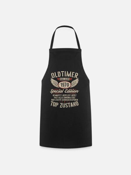 Oldtimer Baujahr 1970 Jahrgang Geburtstag Geschenk - Kochschürze - Schwarz
