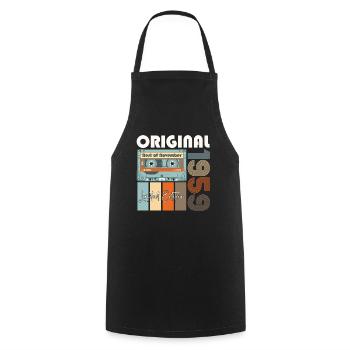Novembre Né en 1959 Cadeau de 63e anniversaire - Tablier de cuisine - noir - Devant - AI Model Male 185 dark (185cm)