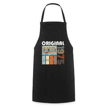 Novembre né en 1975 47e cadeau d'anniversaire - Tablier de cuisine - noir - Devant - AI Model Male 185 dark (185cm)