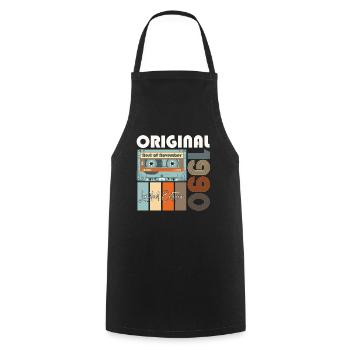 Novembre né 1990 Cadeau du 32e anniversaire - Tablier de cuisine - noir - Devant - AI Model Male 185 dark (185cm)
