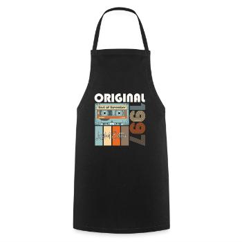 Novembre né en 1997 25e cadeau d'anniversaire - Tablier de cuisine - noir - Devant - AI Model Male 185 dark (185cm)