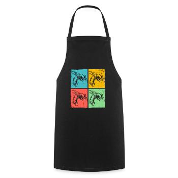 Wasp Hornet Pop Art Insect - Cooking Apron - black - Front - AI Model Male 185 dark (185cm)