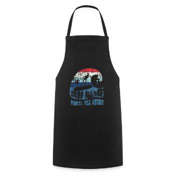 Surf all day - party all night - Surfer - Gift - Cooking Apron - black - Front - AI Model Male 185 dark (185cm)