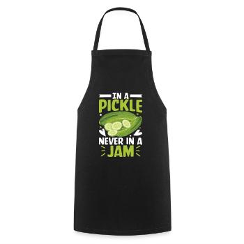 In a pickle never in a Jam- Gurken Tshirt - Kochschürze - Schwarz - Vorne - AI Model Male 185 dark (185cm)