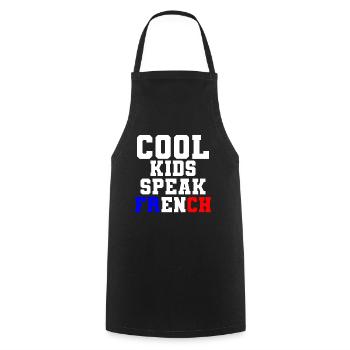 French language Cool Kids Speak French Gift France - Cooking Apron - black - Front - AI Model Male 185 dark (185cm)
