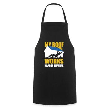 My roof works harder than me - Photovoltaic, Solar - Cooking Apron - black - Front - AI Model Male 185 dark (185cm)