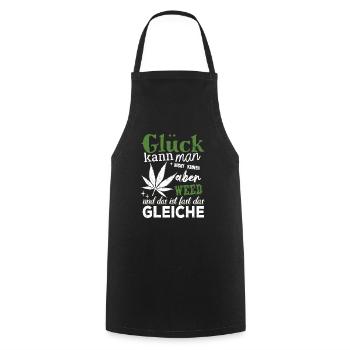 Glück kann man nicht kaufen - aber Weed - Kochschürze - Schwarz - Vorne - AI Model Male 185 dark (185cm)