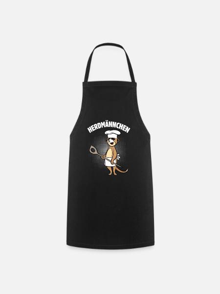 Herdmännchen - Erdmännchen mit Kochlöffel - Kochschürze - Schwarz