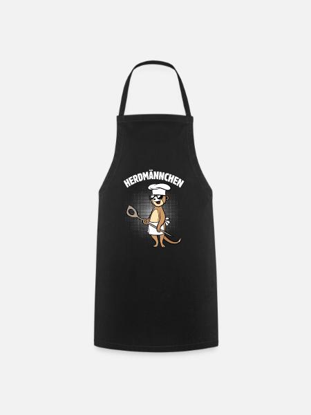 Herdmännchen - Erdmännchen mit Kochlöffel - Kochschürze - Schwarz
