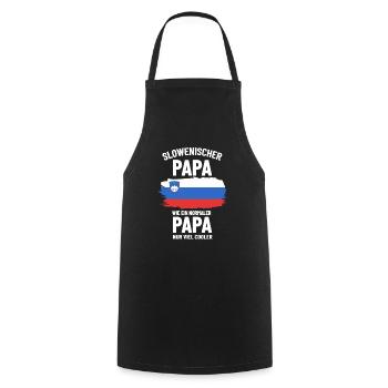 Slowenischer Papa wie ein normaler Papa nur cooler - Kochschürze - Schwarz - Vorne - AI Model Male 185 dark (185cm)