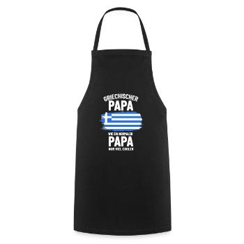 Griechischer Papa wie ein normaler Papa nur cooler - Kochschürze - Schwarz - Vorne - AI Model Male 185 dark (185cm)