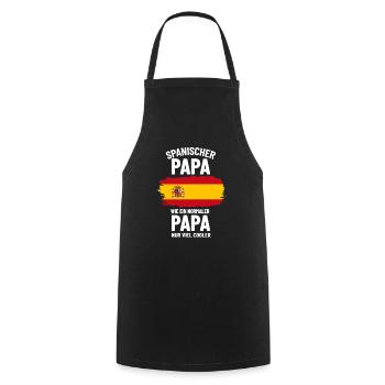 Spanischer Papa wie ein normaler Papa nur cooler - Kochschürze - Schwarz - Vorne - AI Model Male 185 dark (185cm)