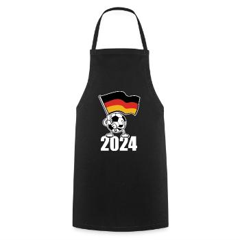Sommermärchen, Ball mit Deutschland Fahne 2024 - Kochschürze - Schwarz - Vorne - AI Model Male 185 dark (185cm)