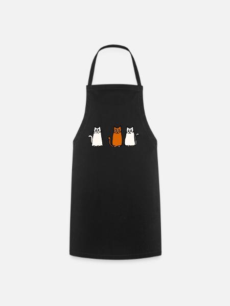 Cat Meeting - Cooking Apron - black