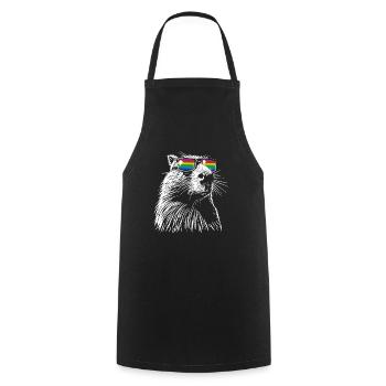 Cool Capybara - Dessin Silhouette Arc-en-ciel - Tablier de cuisine - noir - Devant - AI Model Male 185 dark (185cm)