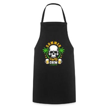 Summer Party Crew - es eskaliert eh - Kochschürze - Schwarz - Vorne - AI Model Male 185 dark (185cm)