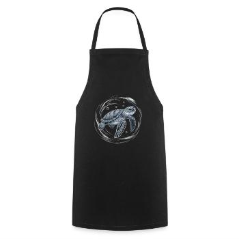 Baby Sea Turtle Swim Water Bubbles Turtles Gifts - Cooking Apron - black - Front - AI Model Male 185 dark (185cm)