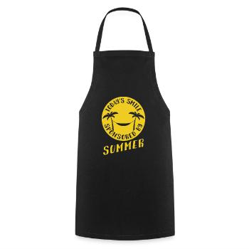 Sourire sponsorisé par l’été - Palmen - Hamac - Tablier de cuisine - noir - Devant - AI Model Male 185 dark (185cm)