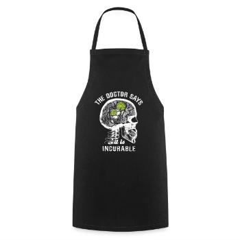The doctor says it's incurable - gin - Cooking Apron - black - Front - AI Model Male 185 dark (185cm)