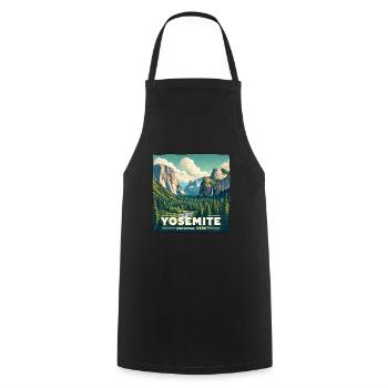 Parc national de Yosemite, Montagnes, Forêt, Nature États-Unis - Tablier de cuisine - noir - Devant - AI Model Male 185 dark (185cm)