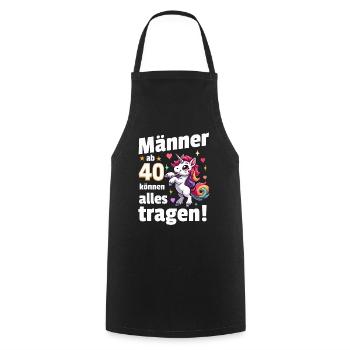 Mann 40. Geburtstag. Lustiger Spruch Geschenkidee - Kochschürze - Schwarz - Vorne - AI Model Male 185 dark (185cm)