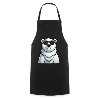 Casual polar bear cartoon with sunglasses - Cooking Apron - black - Front - AI Model Male 185 dark (185cm)