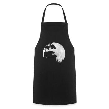 Camper - Freiheit pur - Vollmond - Kochschürze - Schwarz - Vorne - AI Model Male 185 dark (185cm)
