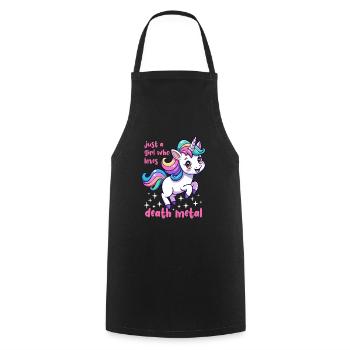 Einhorn - Juste une fille qui aime le death metal - Tablier de cuisine - noir - Devant - AI Model Male 185 dark (185cm)