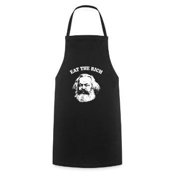Eat The Rich - Lustiger Karl Marx Cartoon - Kochschürze - Schwarz - Vorne - AI Model Male 185 dark (185cm)