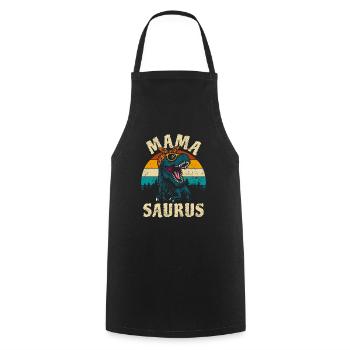 Maman Saurus - T-Rex - Tyrannosaure - Cadeau - Tablier de cuisine - noir - Devant - AI Model Male 185 dark (185cm)