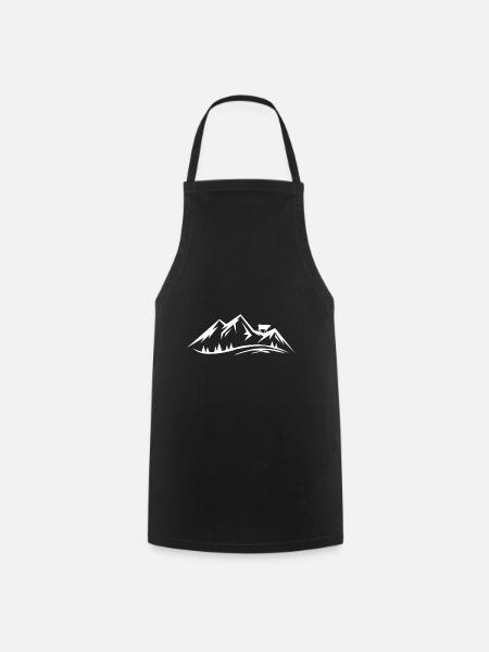 Montagne et vache - - Tablier de cuisine - noir