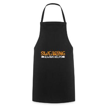 Swearing Always Helps 10 - Cooking Apron - black - Front - AI Model Male 185 dark (185cm)