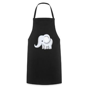 Kinderfreundlicher Baby-Elefant für Jungen oder Mädchen - Kochschürze - Schwarz - Vorne - AI Model Male 185 dark (185cm)