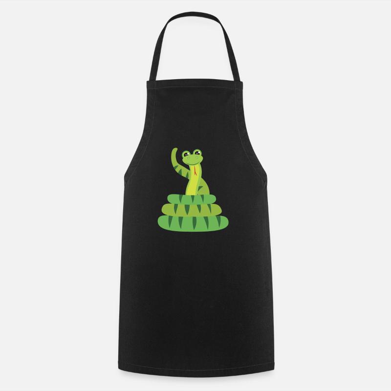 Enfants Drôle Boa Python Reptile Serpent Garçons Filles - Tablier de cuisine - noir