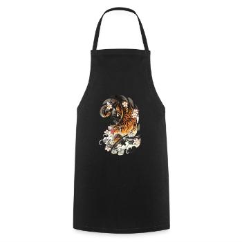 Tatouage Japonais De Style Tigre Traditionnel - Tablier de cuisine - noir - Devant - AI Model Male 185 dark (185cm)
