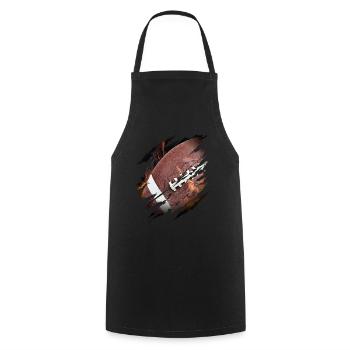American Football Ball On Fire Inside Of Me Fan Pl - Cooking Apron - black - Front - AI Model Male 185 dark (185cm)