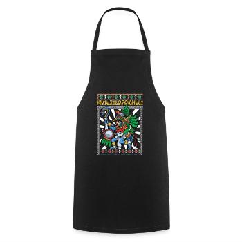 Le dieu aztèque de la guerre - Huitzilopochtli - Tablier de cuisine - noir - Devant - AI Model Male 185 dark (185cm)