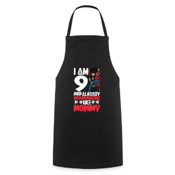 I'm 9 - Young Rocker - Cooking Apron - black - Front - AI Model Male 185 dark (185cm)