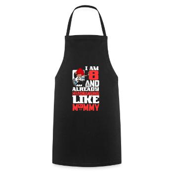 I'm 8 - Girl Rocker - Cooking Apron - black - Front - AI Model Male 185 dark (185cm)