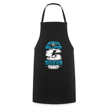 Fearless marathon runner with prosthetic running - Cooking Apron - black - Front - AI Model Male 185 dark (185cm)