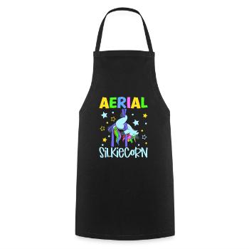 Aerial Silkiecorn - Aerial Silks - Kochschürze - Schwarz - Vorne - AI Model Male 185 dark (185cm)