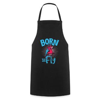 Born to Fly - Soies aériennes - Tablier de cuisine - noir - Devant - AI Model Male 185 dark (185cm)