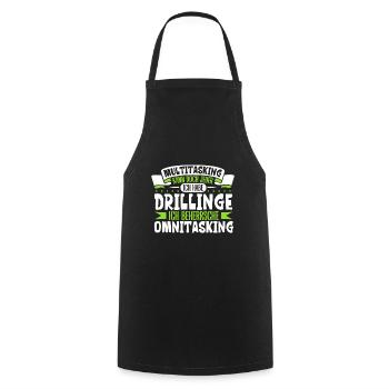 Multitasking kann jeder - Vater von Drillingen - Kochschürze - Schwarz - Vorne - AI Model Male 185 dark (185cm)