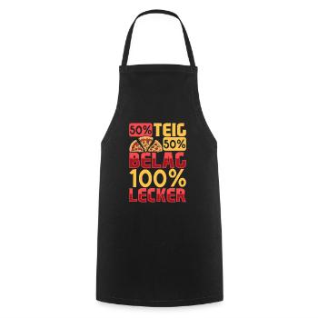 100 Prozent lecker - Pizzeria - Kochschürze - Schwarz - Vorne - AI Model Male 185 dark (185cm)